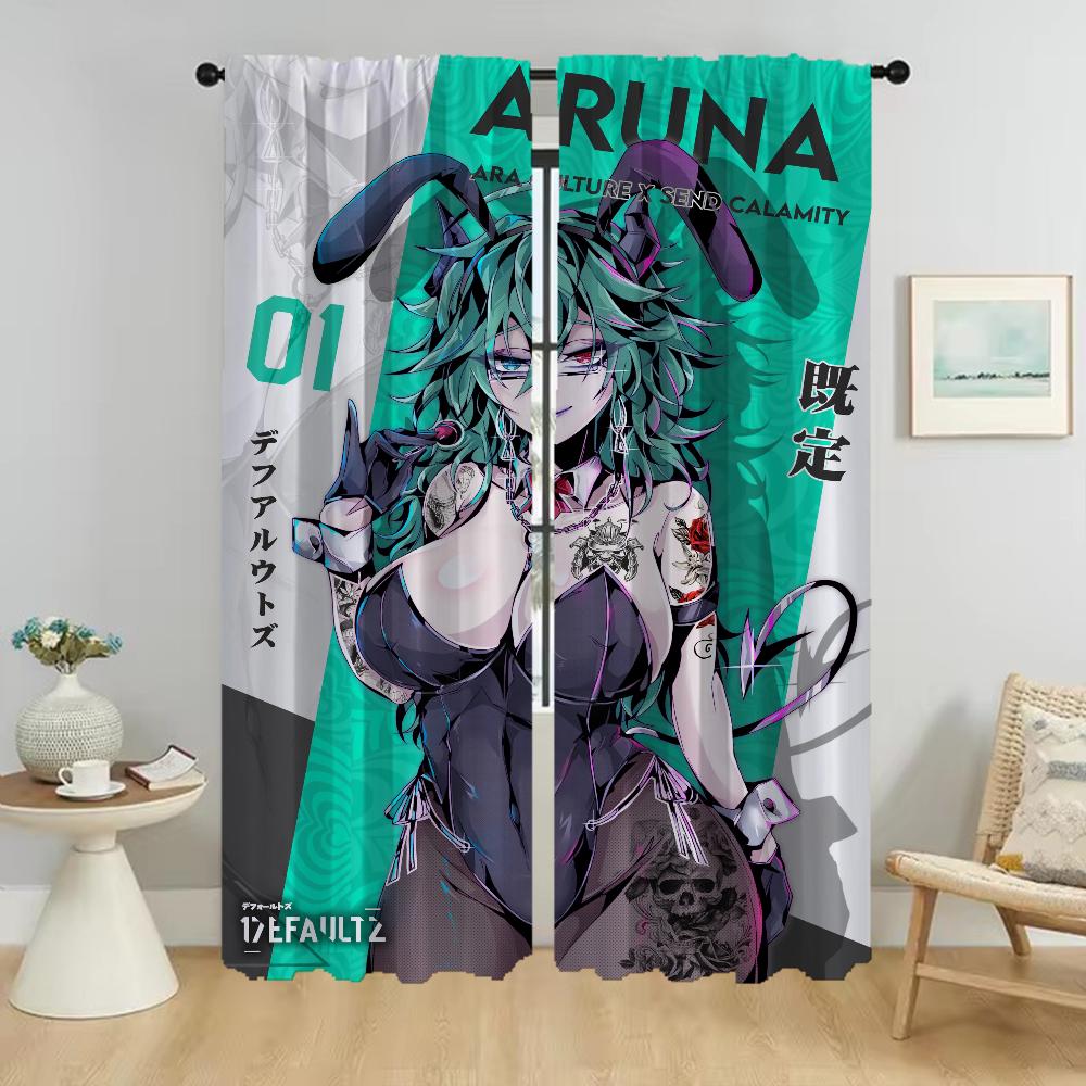 Gardiner för heminredning för vardagsrum Hentai Halloweendekoration Rumsavdelare Mörkläggningsgardin Tyll för sovrum Rullgardiner Kök