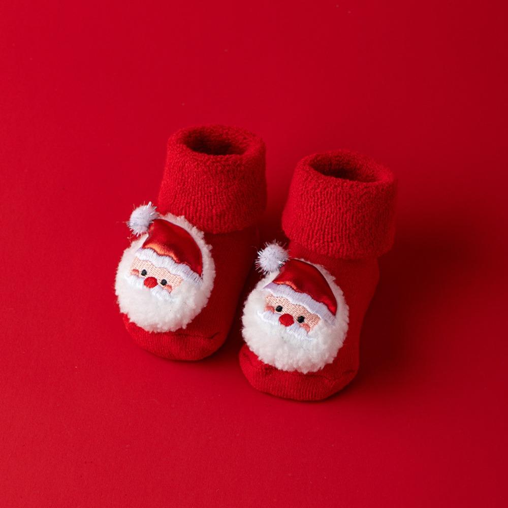 High Quality Cotton Newborn Kids Socks Red Santa Claus Baby Girls Boys Warm slippers 0-3years Children Sock Christmas Gifts