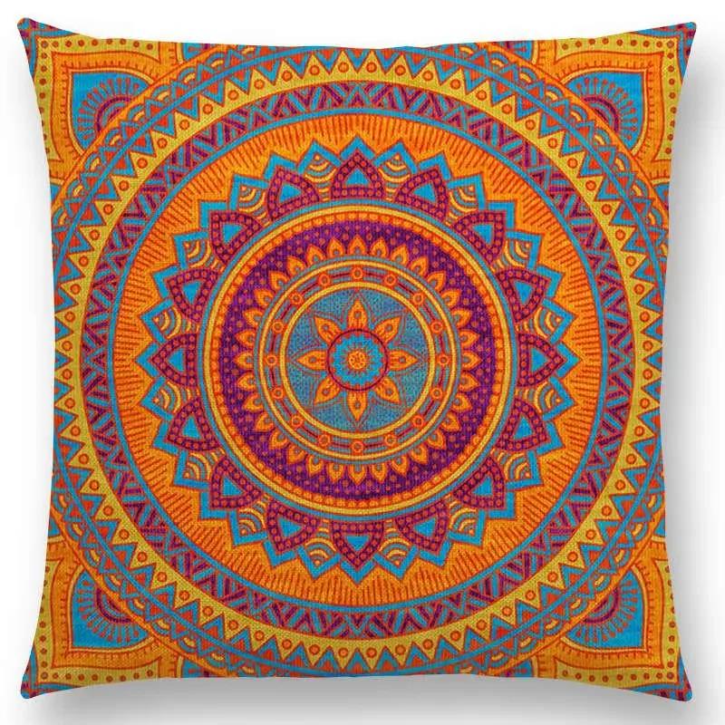 Hippie Mandala Boho Rainbow Floral Pattern Decor Throw Pillow Case Sun Moon Flowers Dream Fantasy Gorgeous Cushion Cover Sofa