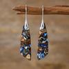 Luxury New Bohemian Emperor Stone Geometric Pendant Earrings Earrings European and American Popular Natural Stone Jewelry