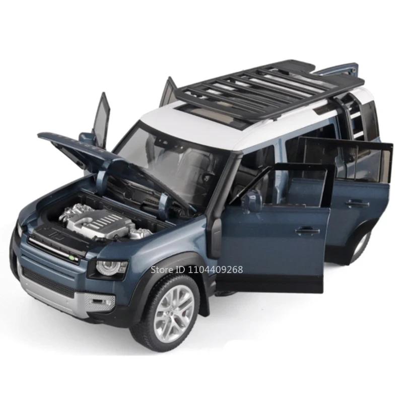 Large 1:18 Land Rover Defender Range Rover Alloy Model Car Toy Metal Diecast SUV Off-road Vehicles Collection Sound Light Gifts