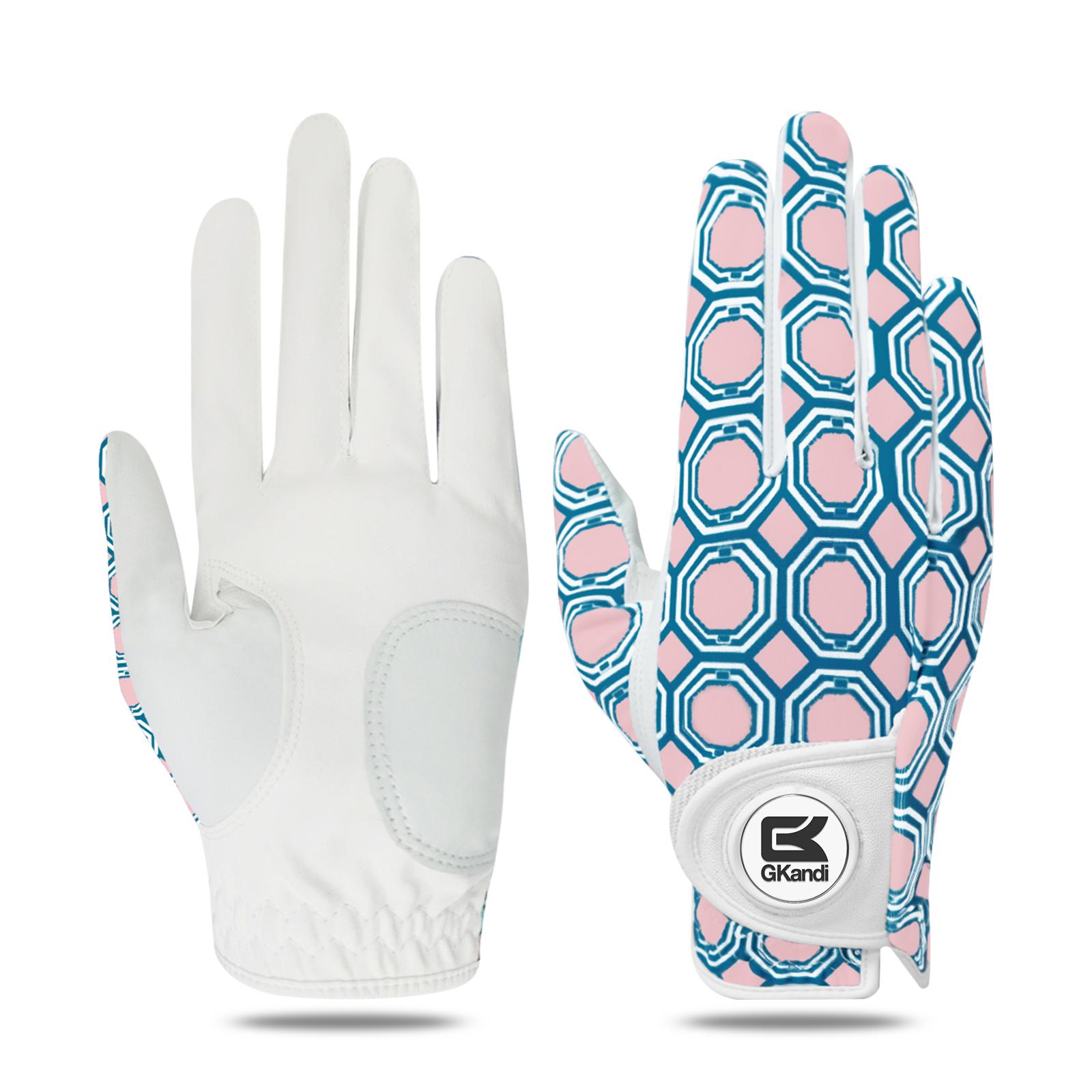 Dames Golfhandschoenen Linkerhand Leer met Balmarker Waarde 1 Stuk Gekleurde Handschoenen Dames Rechterhand Golfers Alle Weer Grip L