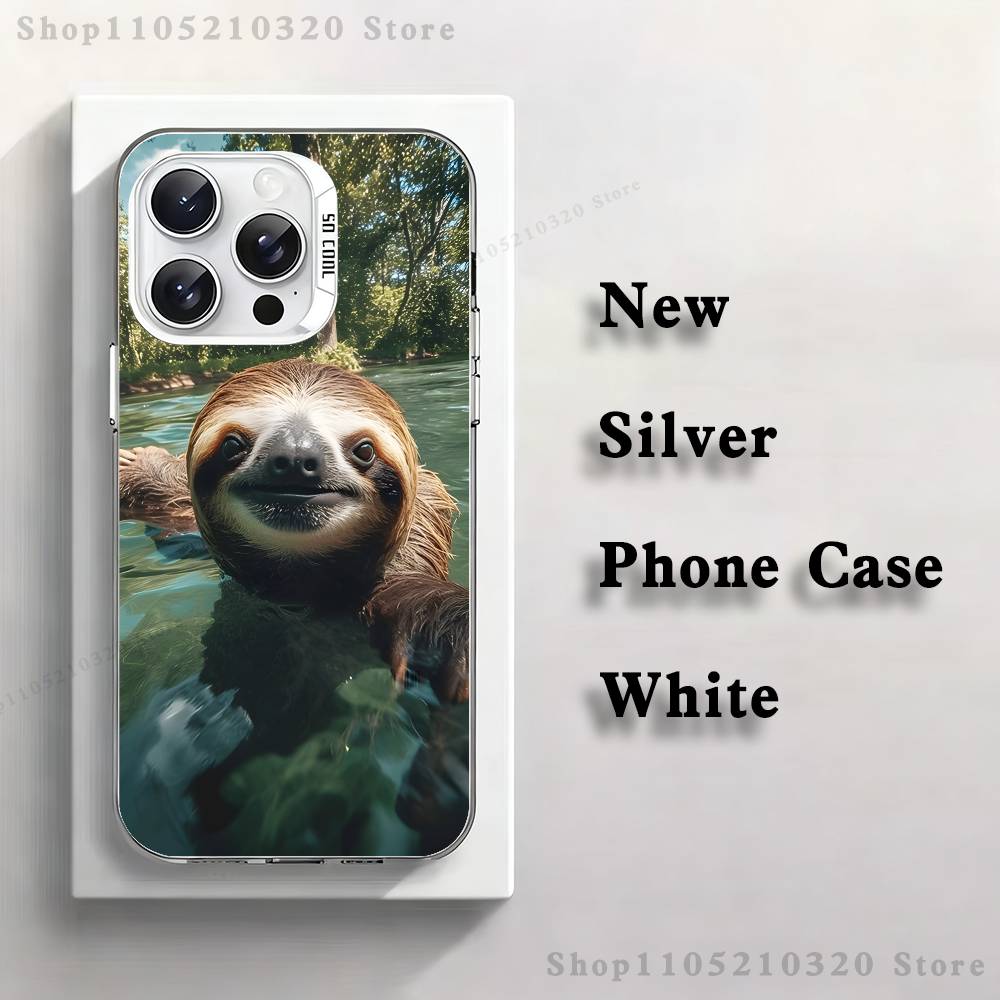 

Animal Cute Sloth Phone Case For iPhone 17,16,15,14,13,12,11,Pro,XS,Max,Plus,Mini,SE4,E white Matte Shockproof Cover iPhone14Plus