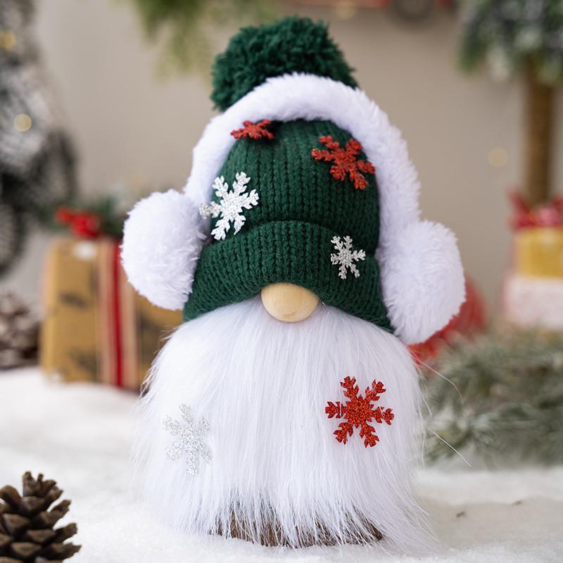 Gnome Christmas Unique Decoration With Vibrant Knitted Hat And Ear Muffs For Wonderland Winter