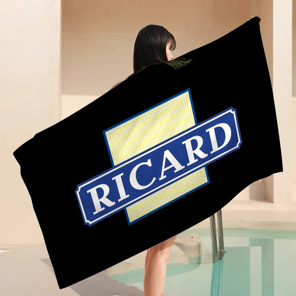 R-Ricard-S LOGO Microfiber Beach Towel Absorbent Quick Dry Soft Yoga Swimming Resort Mountain Climbing Towel