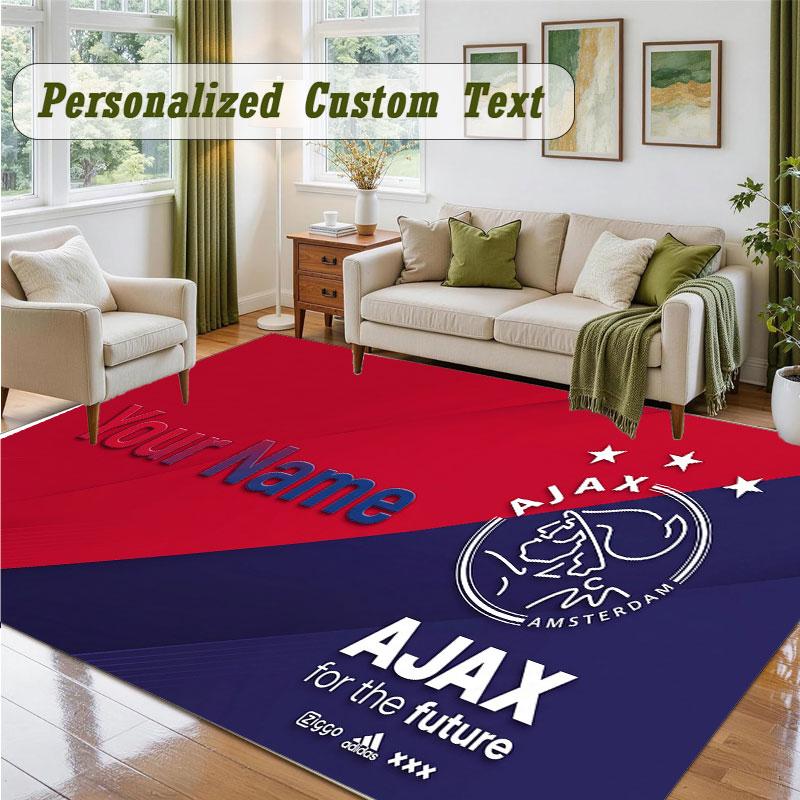 Crystal Velvet Square Rug Custom NameAjax Amsterdam Pattern Non Slip Home Floor Decor Rug