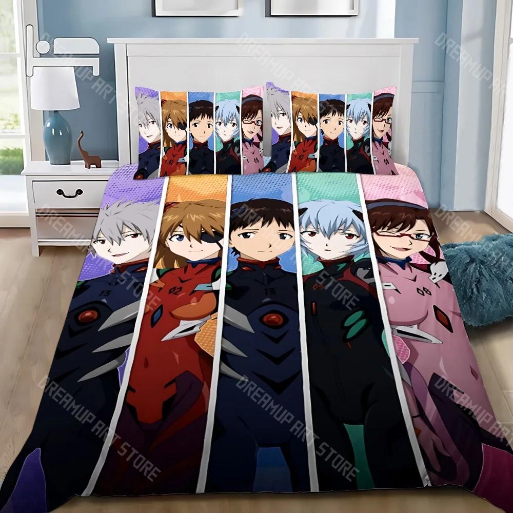 3D Print Anime E-evangelion V-eva A-genesis Duvet Cover Pillowcase Bedding Set Adult Boy Girl Bedroom Decoration Children Single