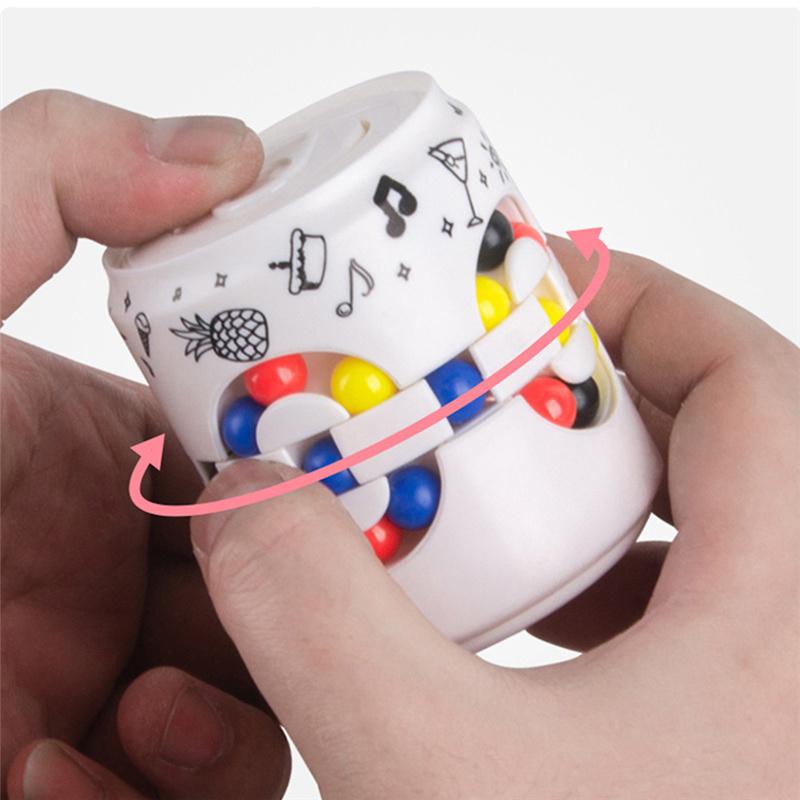 Can Cube Fidget Toys Magic Colorful Beans Finger Spinning Relieves Stress Decompression Tool For Children And Adults