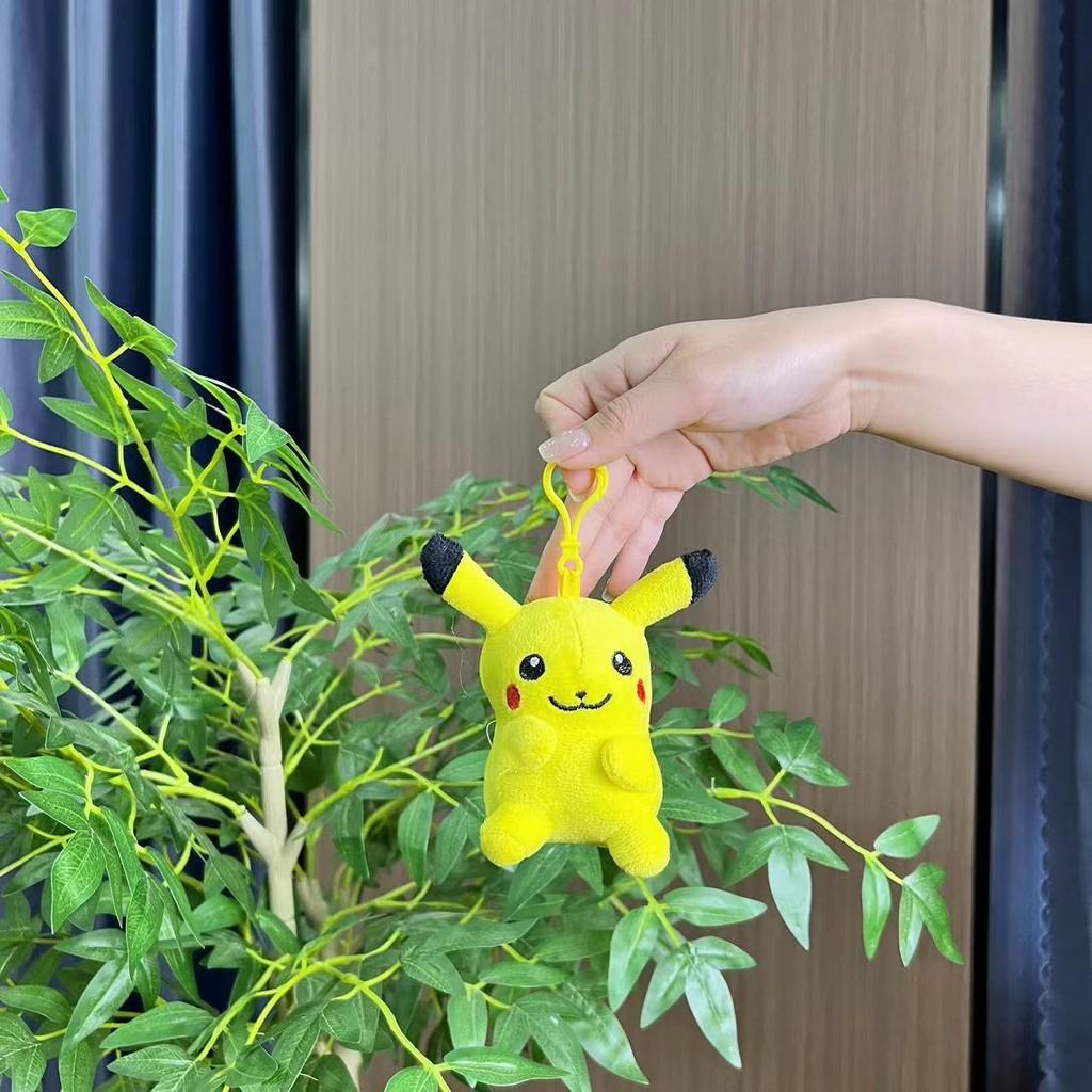 Pikachu Charming Plush Doll Keychain With Golden Chain And Design Whimsical