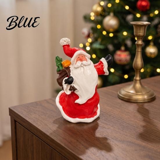 Resin Santa Claus Figurines Christmas Figurine Vintage Snowman Statue Winter Festive Decorative Statue Holiday Tabletop Decoration for Home