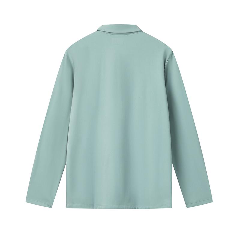 Fila White Fashion Simple Classic Casual Comfortable Versatile Long Sleeve Polo Shirt Men Tops Sea-King-Green F11M613214FGN