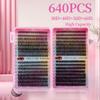 640Clusters Curled Curly False Eyelash DIY Individual Lash Beauty Tool Cluster Lashes  Make Up