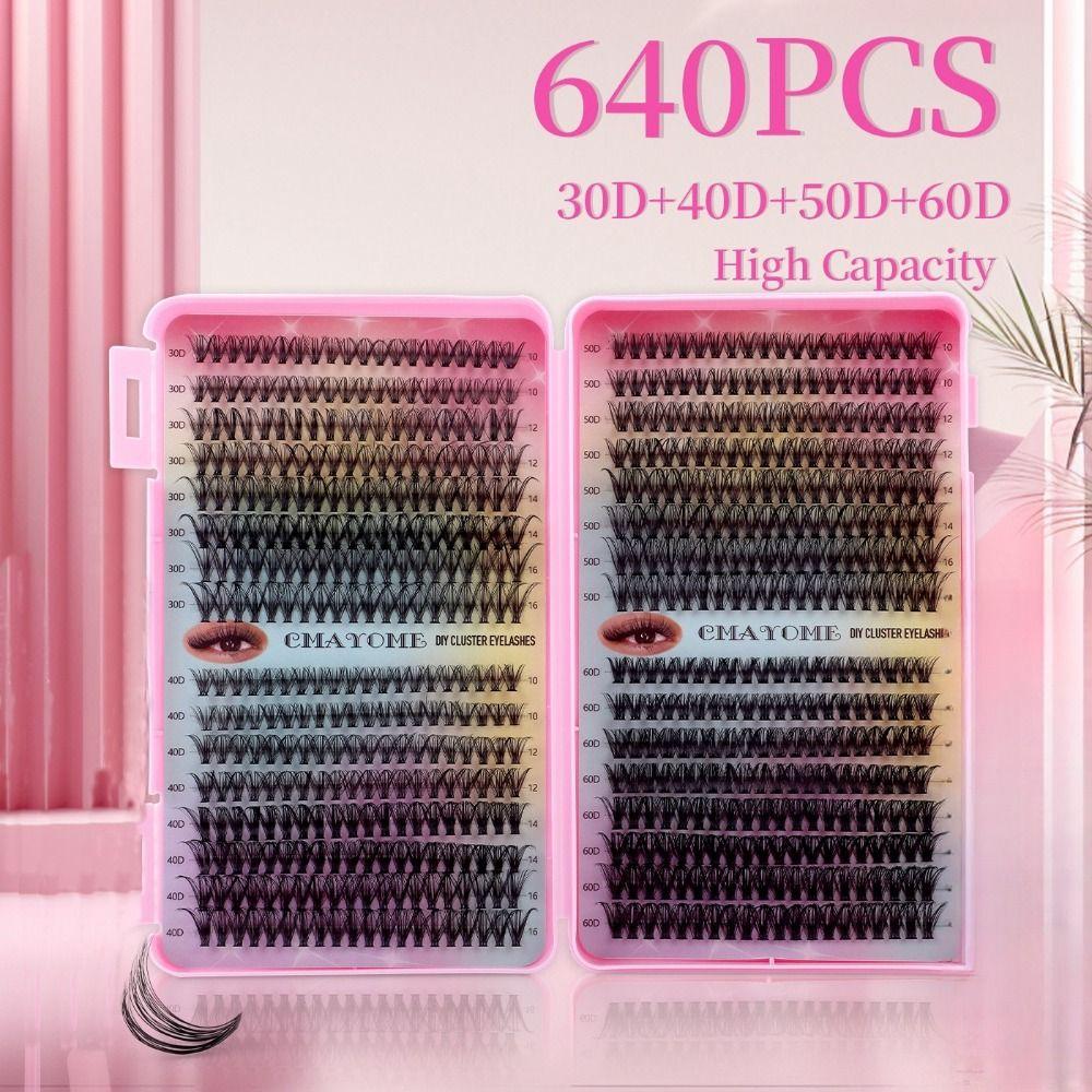 640Clusters Curled Curly False Eyelash DIY Individual Lash Beauty Tool Cluster Lashes  Make Up