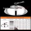 Stainless Steel Explosion-Proof Glass Wok Lid, Flat Bottom, 28CM-40CM