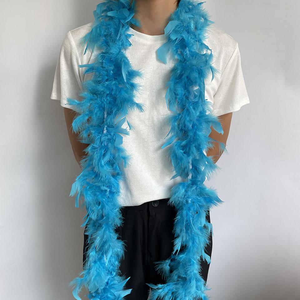 Dyed Various Turkey Feathers Boa 4 Meters Marabou Feather Shawl for Party Wedding Dress Decoration Plumes for Crafts 38-40G
