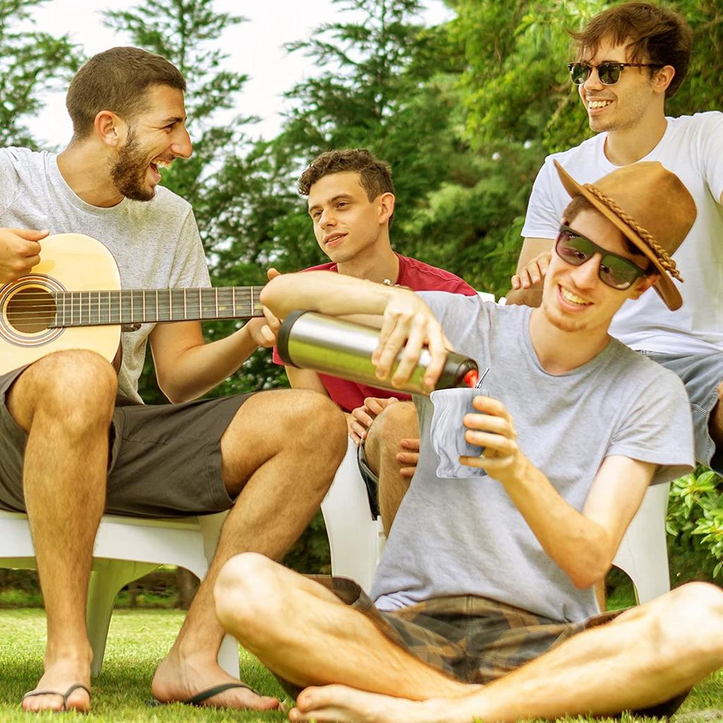 Přírodní kalabasa na Yerba Maté/Čajový šálek se sadou víček (Originální tradiční nádoba na maté - 230 ml) | Obsahuje 2 Bombilly (Brčka na Yerba Maté)