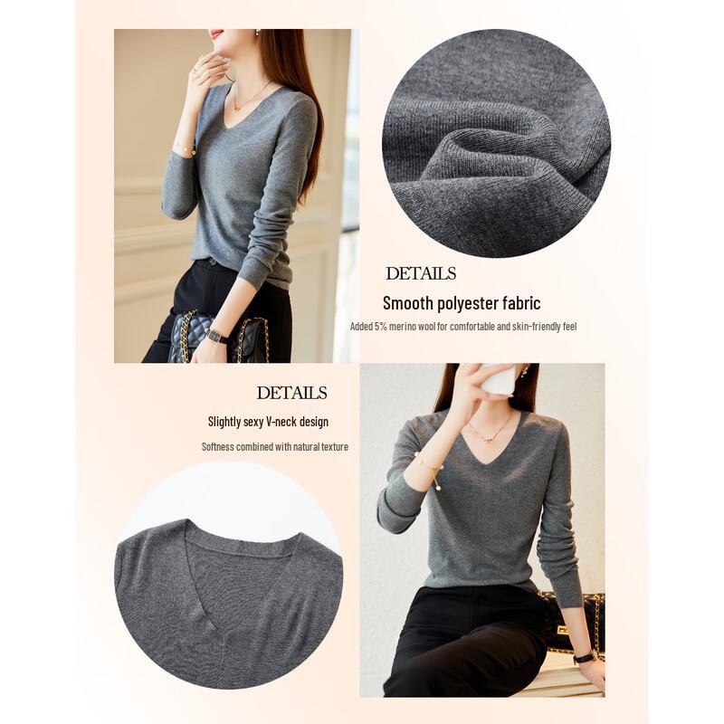 Demana Women's V-Neck Relaxed Fit Knit Sweater