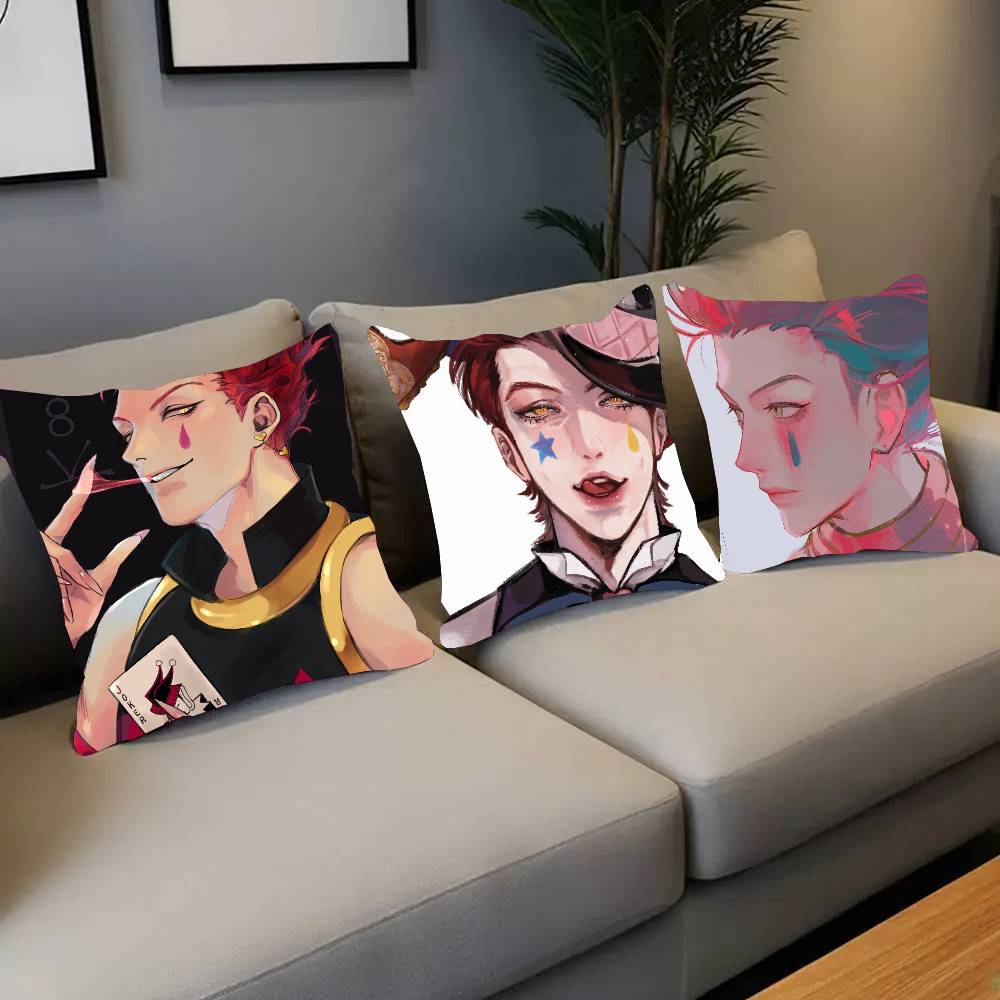 Hisoka Anime H-Hunter X Hunter Pillow Case Fashion Square Pillowcase Bedroom Sofa Room Ins Decoration Leisure