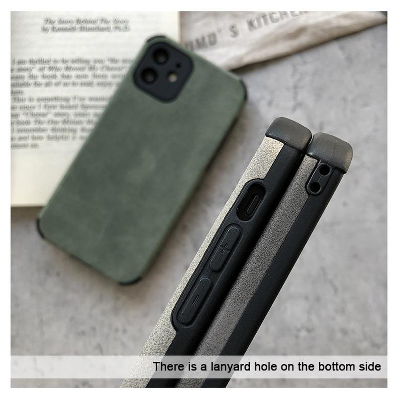 M3C Lambskin Leather Phone Case For iPhone 13 12 11 Pro Max Mini XR XS X 8 7 Plus SE 2020 Soft Silicone Shockproof Back Cover