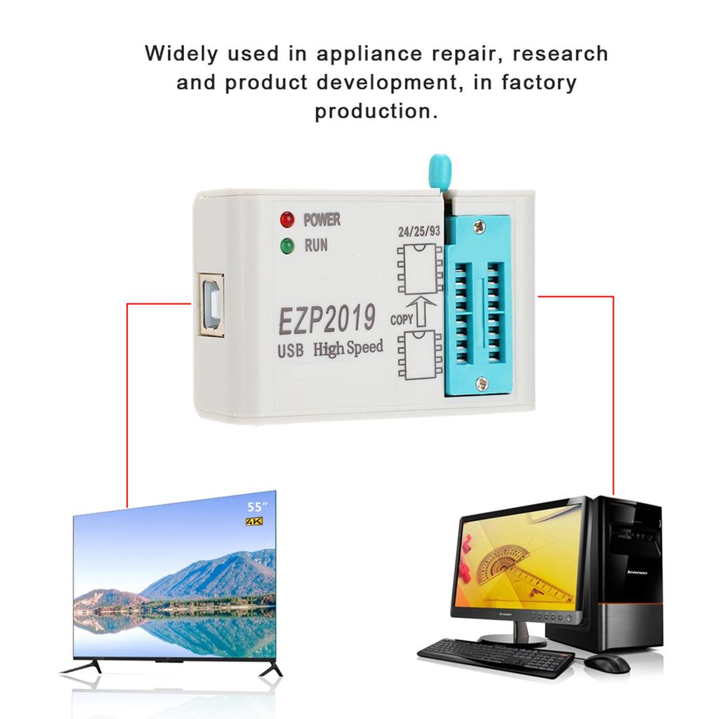 EZP2019+ High Speed Programmer With 4 Tested Base Support for 24 25 26 93 Series