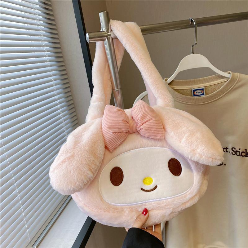 Melody Plush Tote Bag With Embroidery For Daily Use