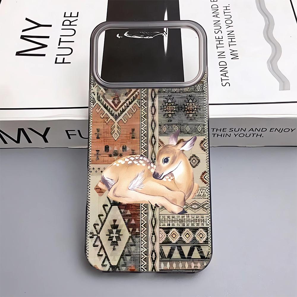 Cloth Patterned Deer Phone Case For IPhone 17 Pro Max 17Air 11 13 12 14 15 16 Plus Soft Silicone Fashion 15 Pro Cover Case