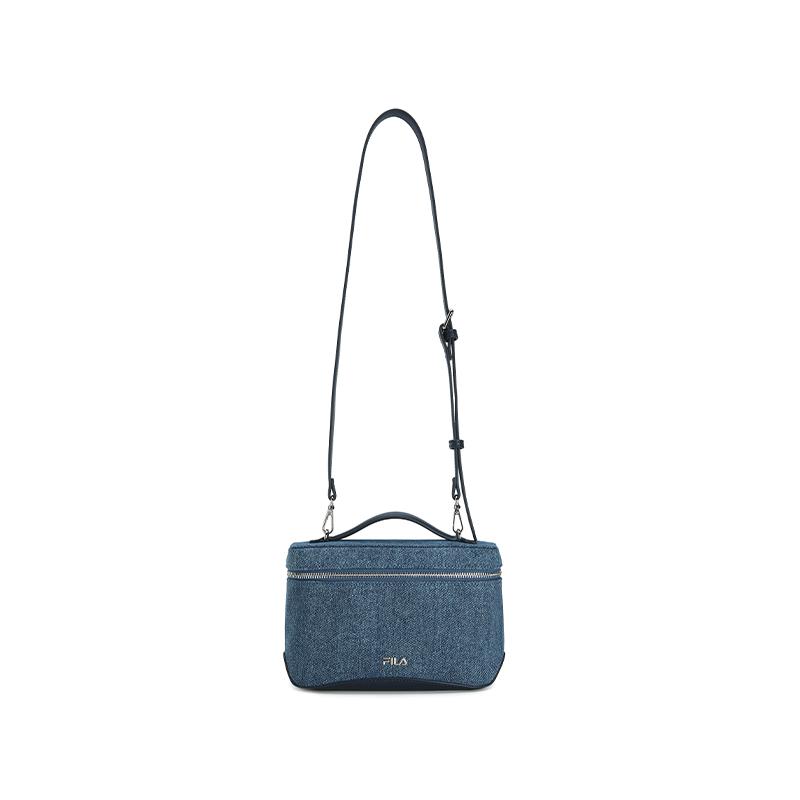 FILA Original Fashion Simple Classic Retro Casual Commuter Versatile Fabric Tote Bag Women bags Boundary-Blue F53W629162FDB Border Blue