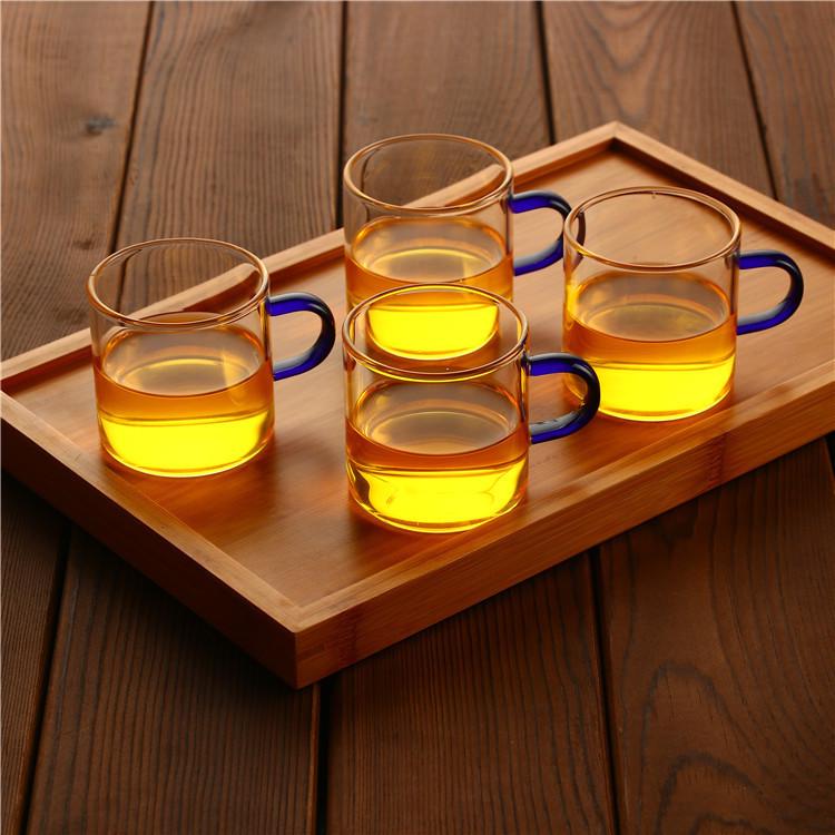 Heat-Resistant Glass Tea Cup with Handle - Household Gongfu Style, Transparent and Thickened for Individual Use