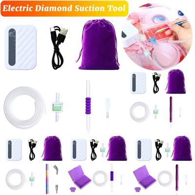 Anfänger Automatische Saugkraft Diamant-Vakuumgerät USB-betrieben Diamant Malerei Sauggerät Tragbares Vakuum Diamant Malerei Stift Set