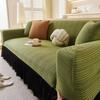 Jacquard Sofa Cover with Skirt Universal Full Coverage Stretch Slip Proof Fabric Couch Dust Protector