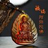 Charm Topaz Hand Carved Chinese God of Wealth Lucky Pendant Ice Yellow Crystal Necklaces Jewelry for Women Man Trendy Gift