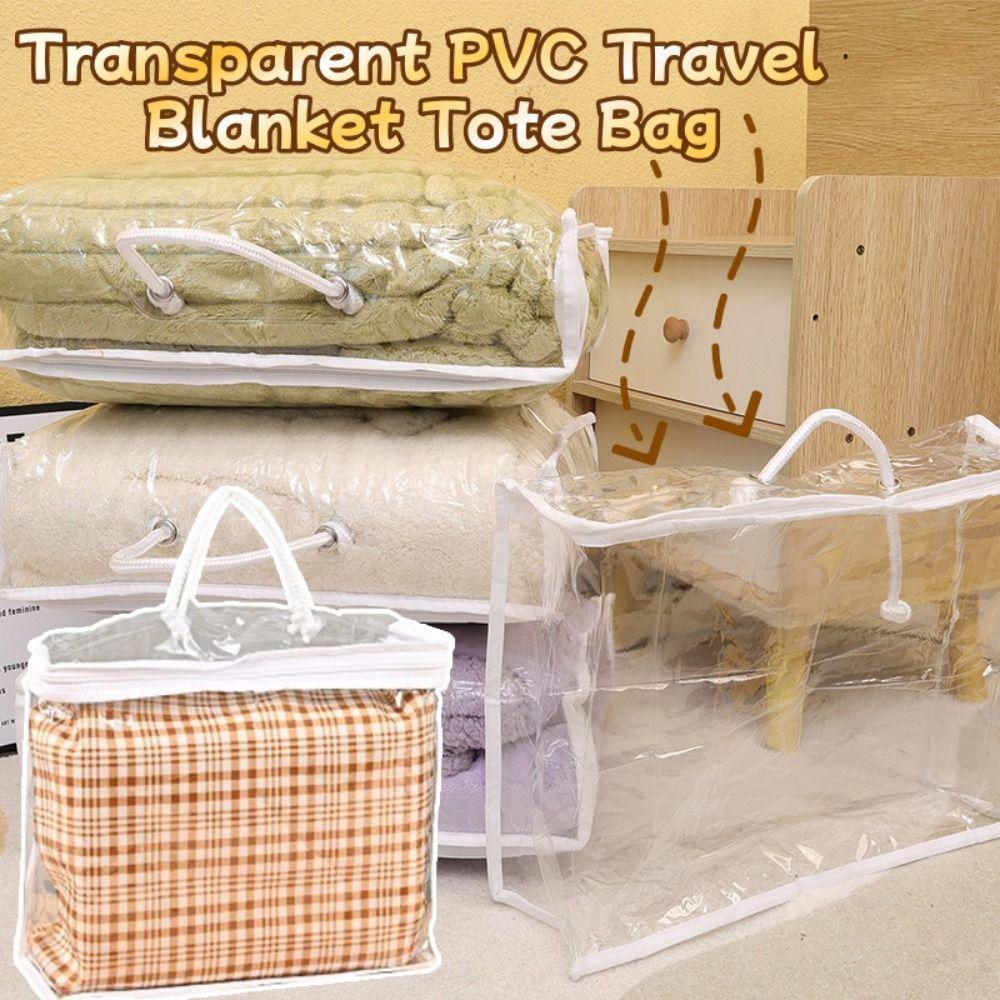 Transparent Bed Sheet Organiser Pouch Reusable Tote Bag Quilt Storage Bag  for Pillow Blanket