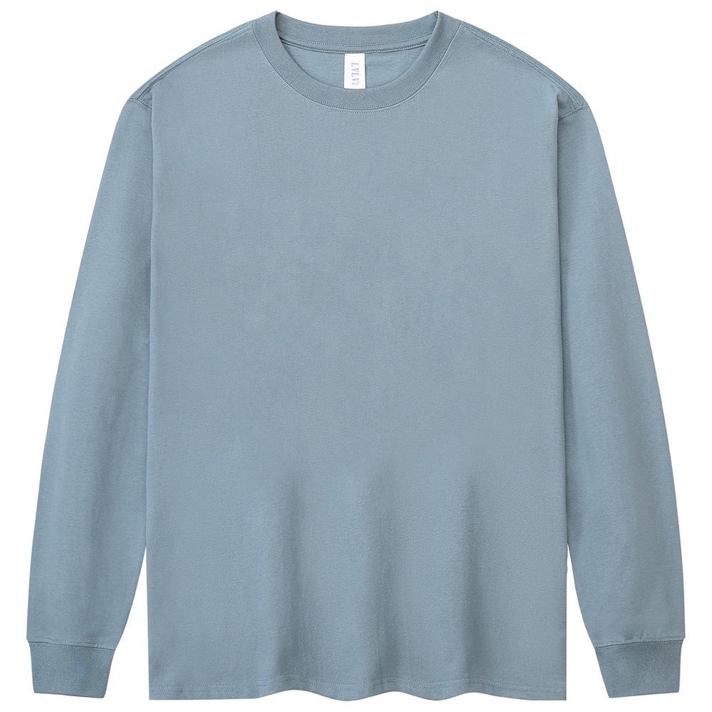 

Футболка унисекс с длинным рукавом в студенческом стиле из хлопка, 240 г, свободный крой, круглый вырез, с напечатанным логотипом L