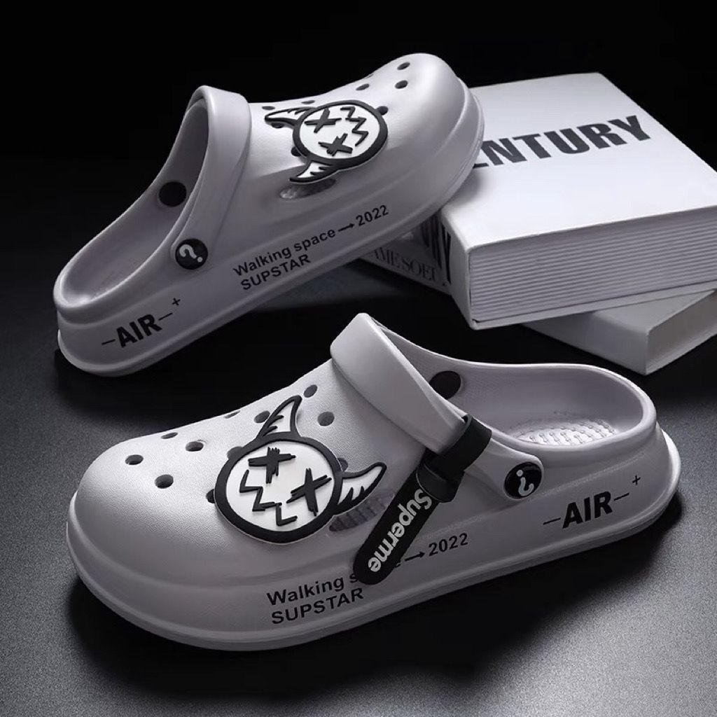 Hole Shoes Men's New Year Couple Platform Slippers Bag Head Sandals Non-slip Casual Soft-soled Beach Shoes Men