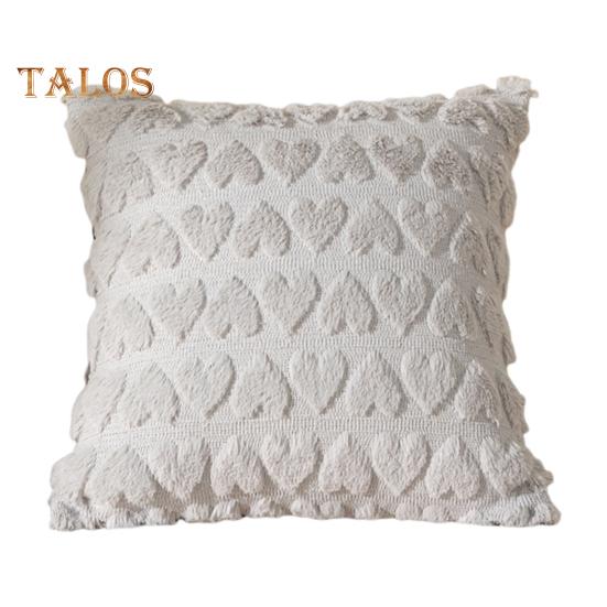 Наволочка с 3D-узором в виде сердца короткая плюшевая наволочка со скрытой молнией для спальни гостиной дивана украшения для новогодней вечеринки 1pc светло-серый 799₽