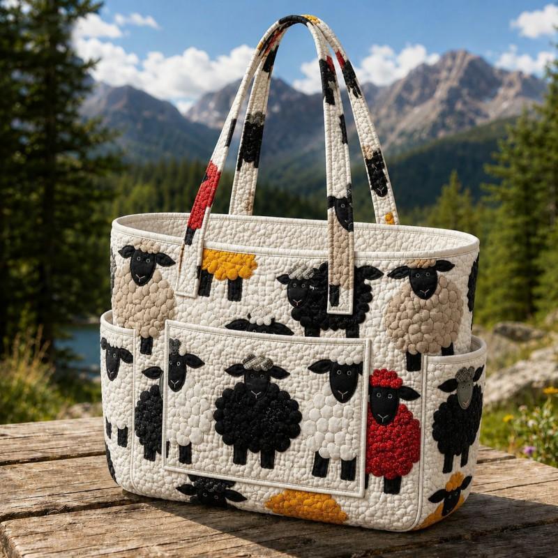 Large Capacity Tote Bag Digital Print Quilted Single Shoulder Hand Carry Casual Travel