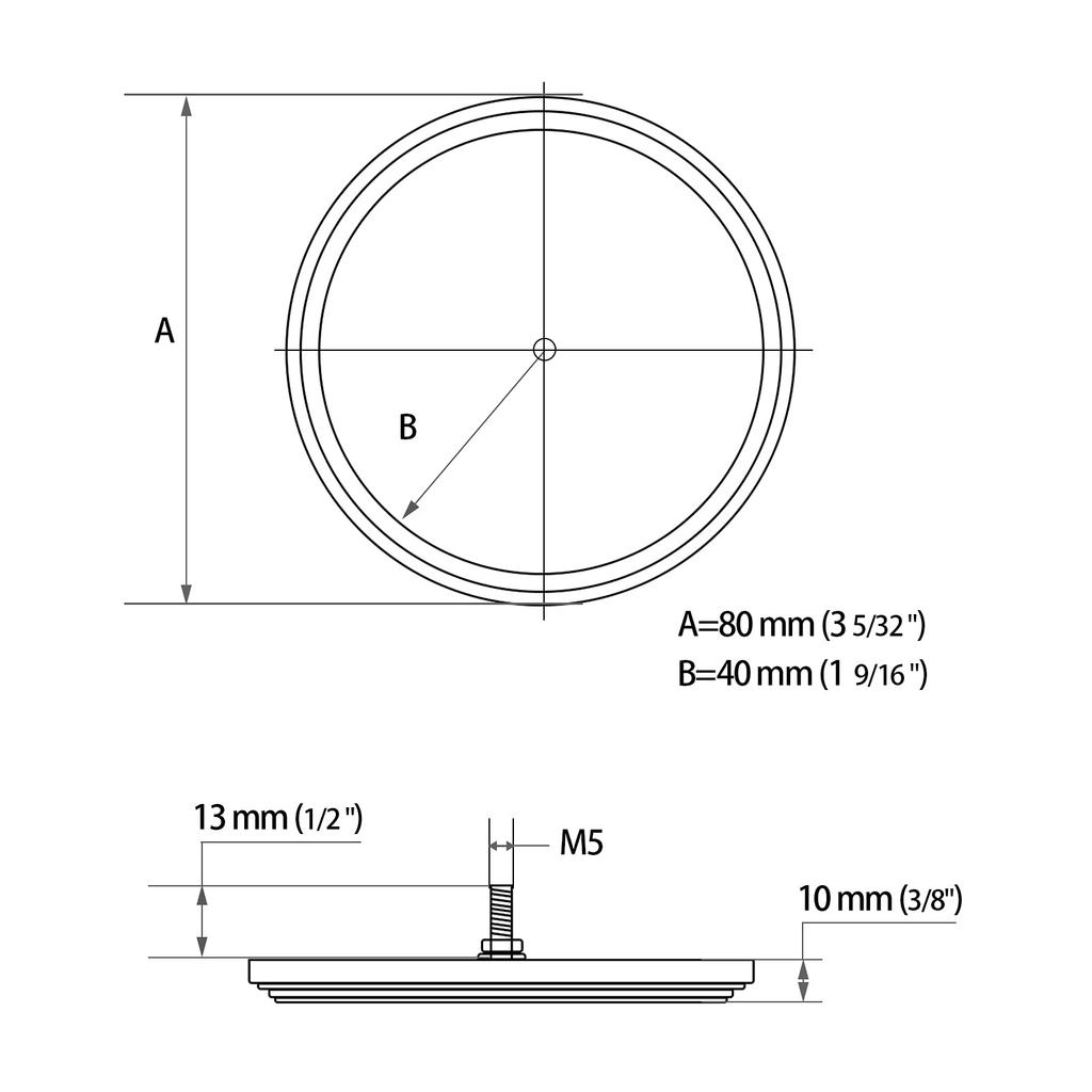 MFC PRO White Round Diameter 80 Reflector, 2 Card Trailers, Universal (White, 3.1 inches (80 mm), Screws)
