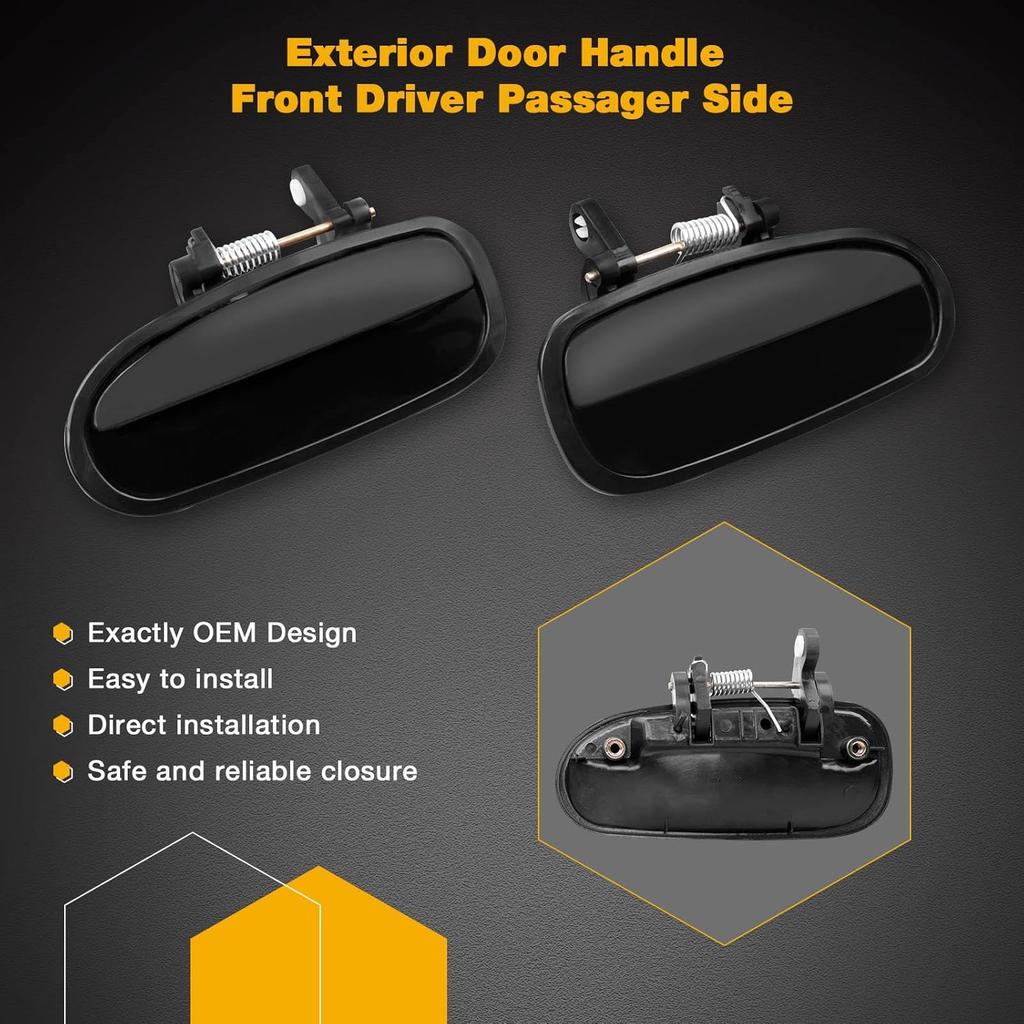 Gledewen 4PCS Exterior Door Handle Front Rear Driver Side, Outside Left Right Passenger Handle, Compatible with 1996-2000 Honda Civic, Replaces#