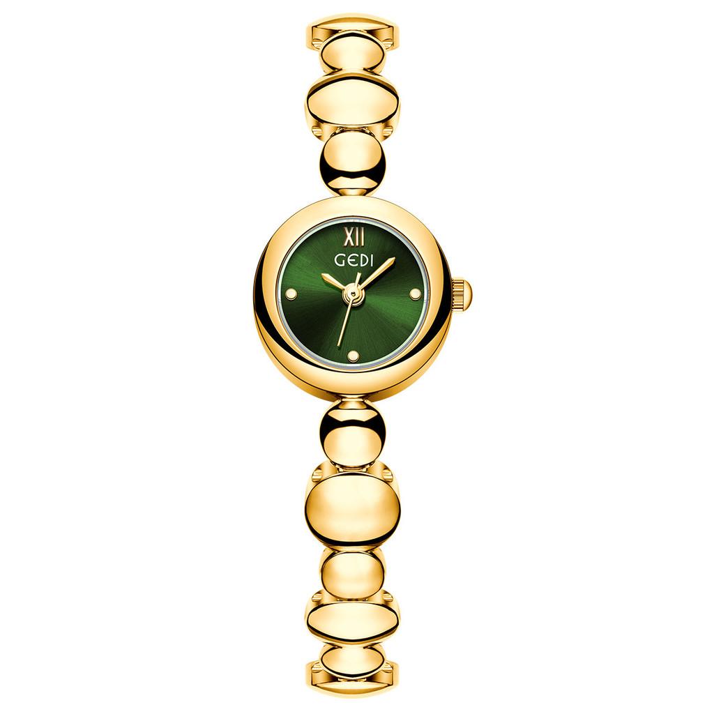 Vintage Womens Watch With Metal Bead Chain Quartz For Office Wear