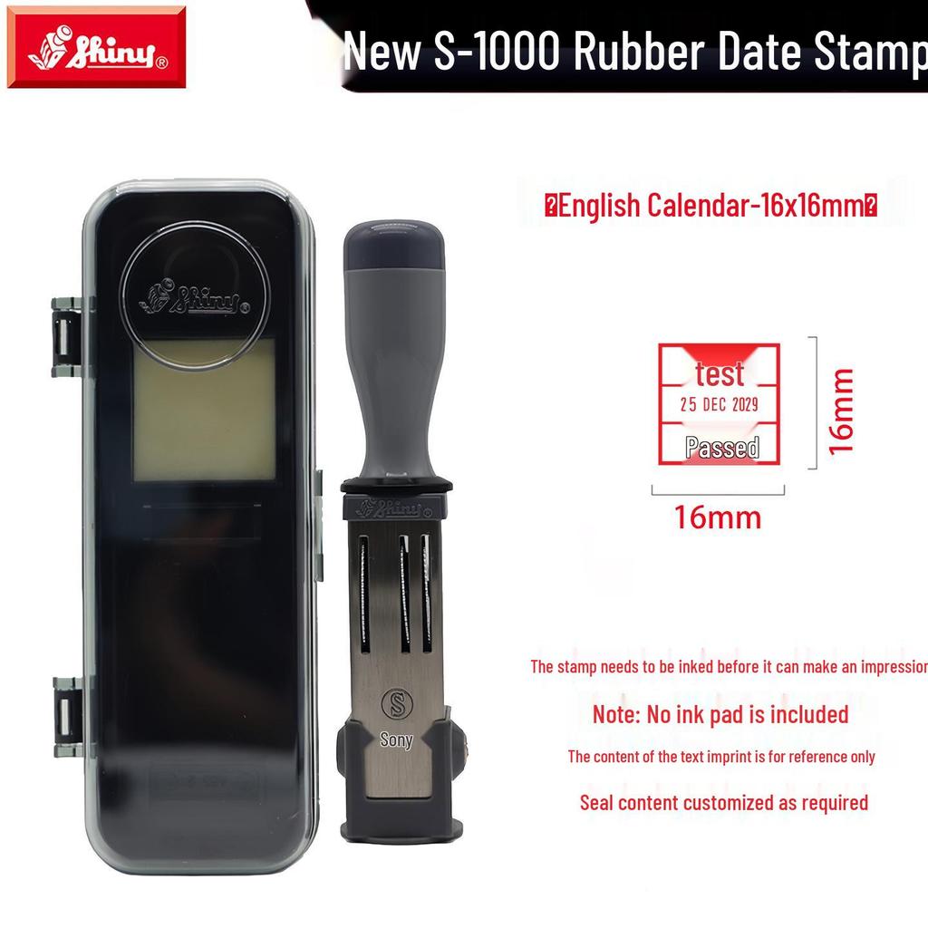 Adjustable Date & Custom Name Rubber Stamp - Shiny Dial, Personalized & Handmade Engraving