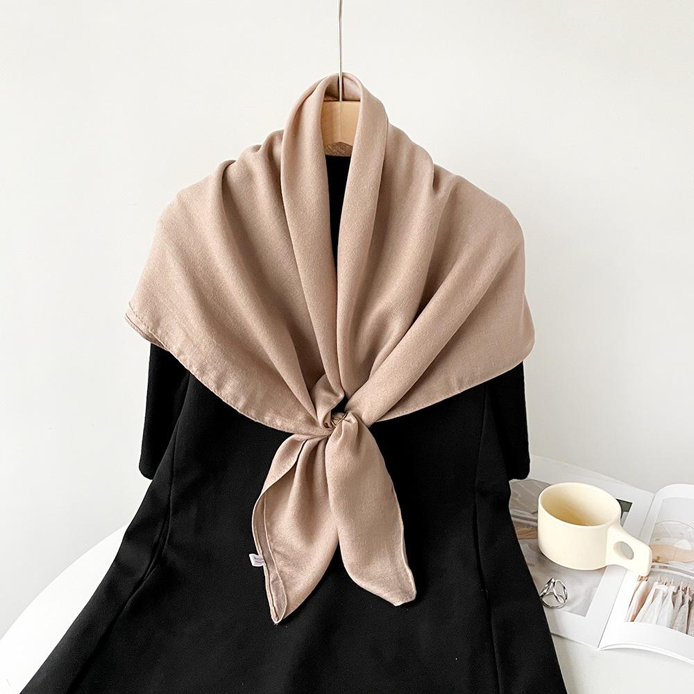 

90 см летний однотонный шарф из хлопка и льна, женский пляжный солнцезащитный шарф, шаль, универсальный шарф 90*90cm