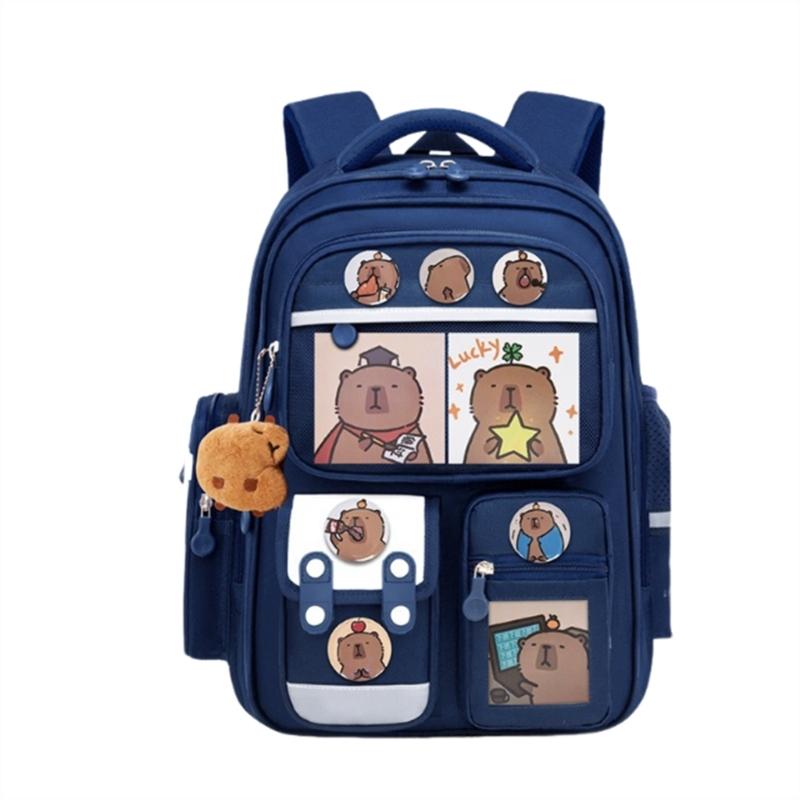 

Unique Capybara Designs Backpack For Elementary Students Ergonomic Schook Bag with Adjustable Strap For Comfort 01