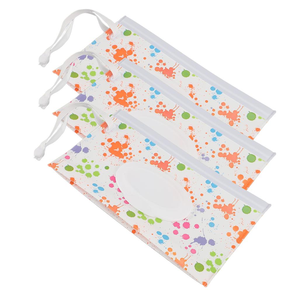 3pcs EVA Wet Wipes Pouch Reusable Wet Wipes Dispenser Bag Flip Top Window Portable Baby Wipe Case