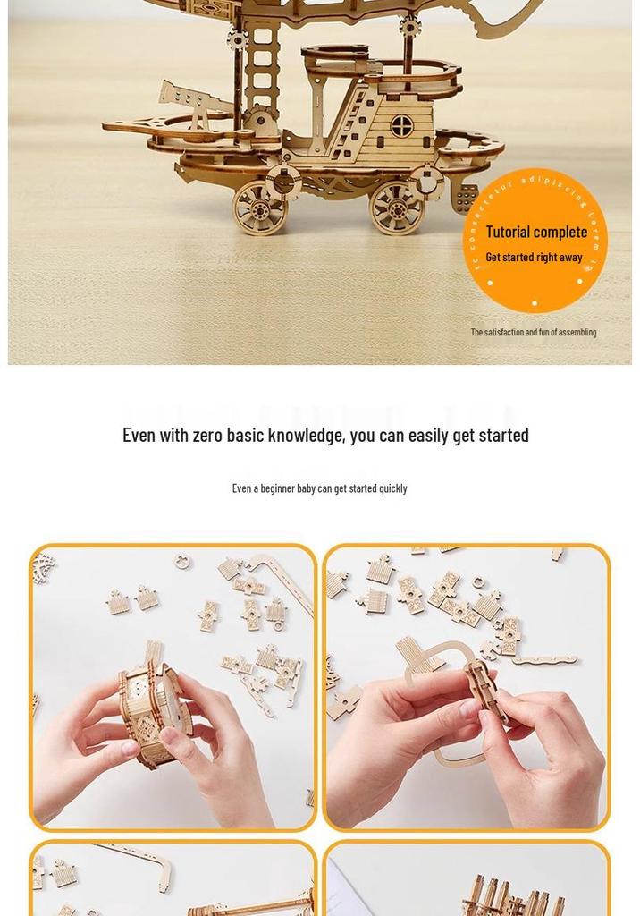 3D Wooden Dirigible Puzzle: Mechanical Model for Handmade Assembly