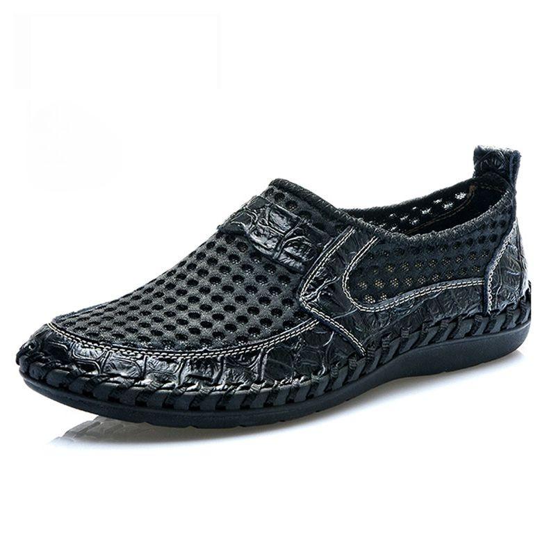 Slip-on Hollow Breathable Mesh Man Casual Shoe Summer Sale Luxury Footwear Offer Classic Original Designer Leather Shoes for Men