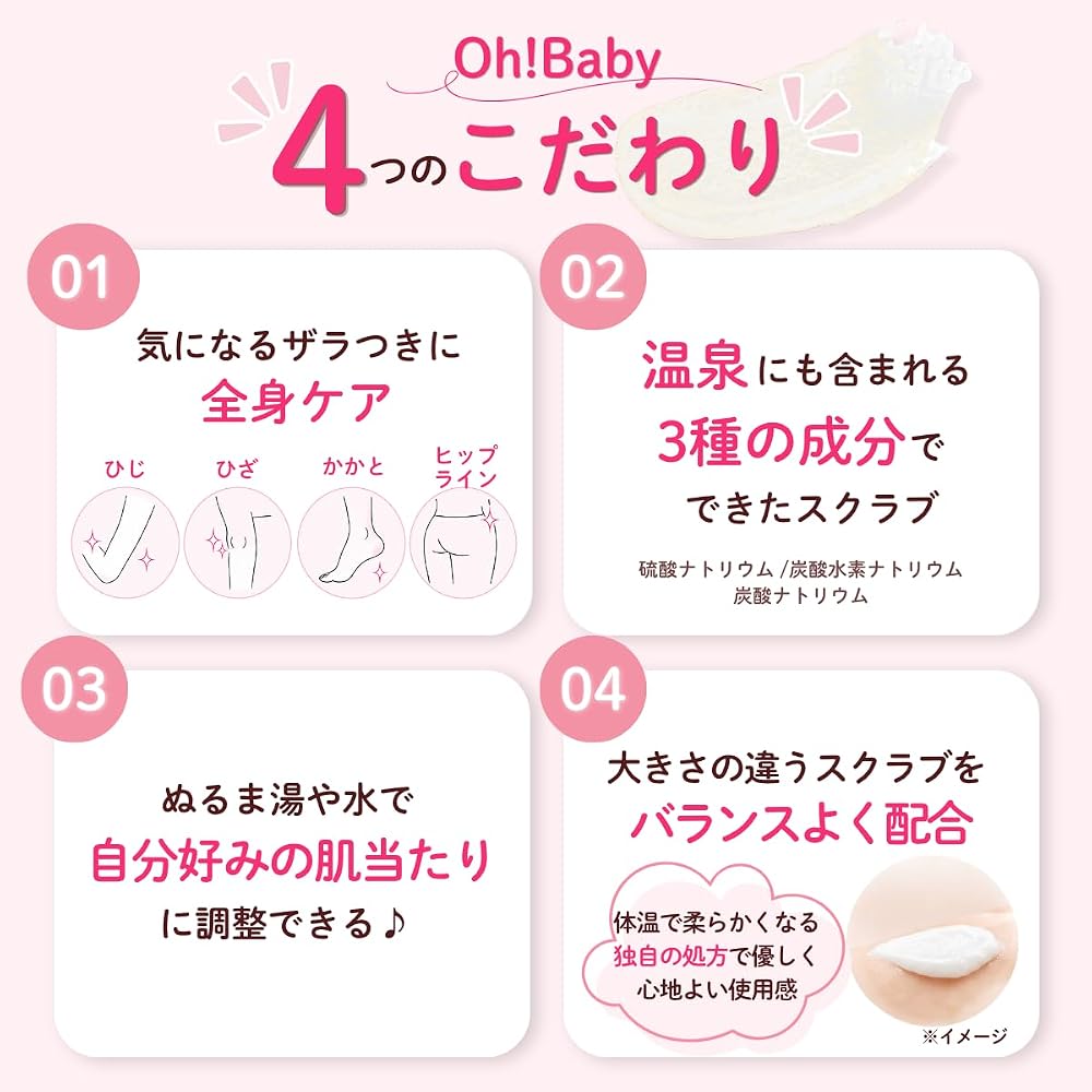 HOUSE OF ROSE Oh!Baby Body Smoother N Unscented 570g Body Scrub Exfoliation with Hot Spring Water