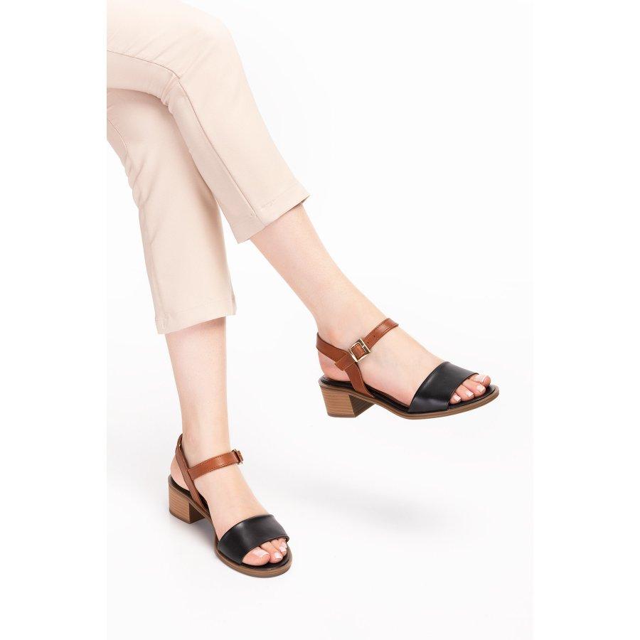 Women's Genuine Leather Mid-Heeled Casual Sandals