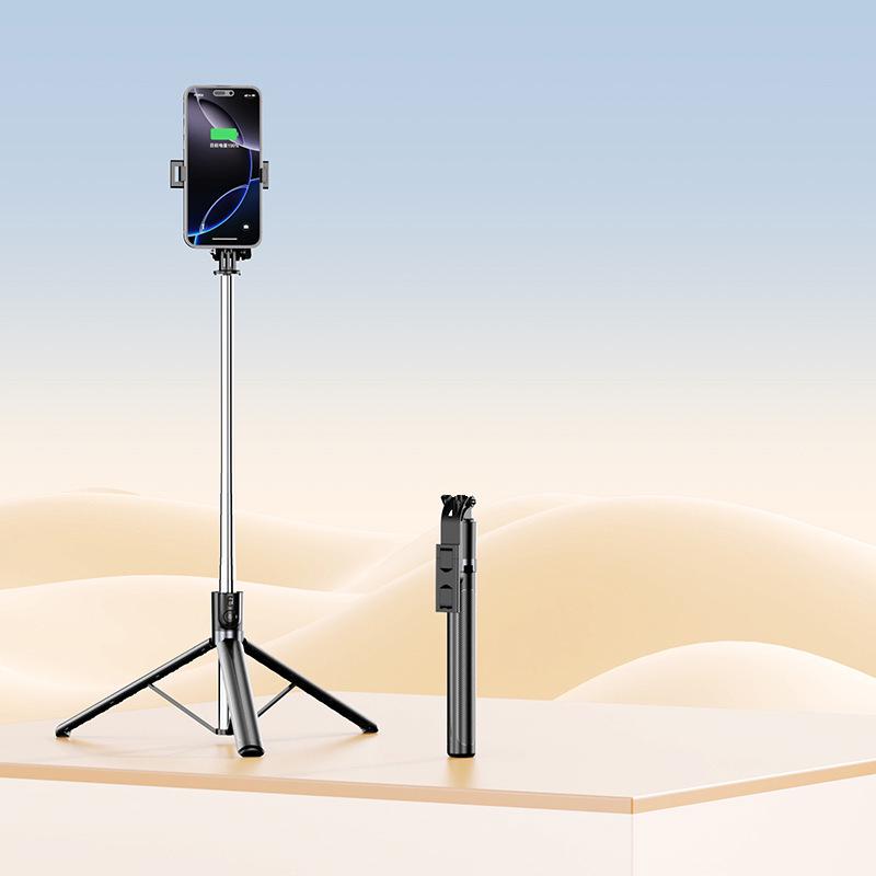 Portable 1.88m Selfie Stick with Bluetooth Remote, Retractable Tripod, and Floor Stand