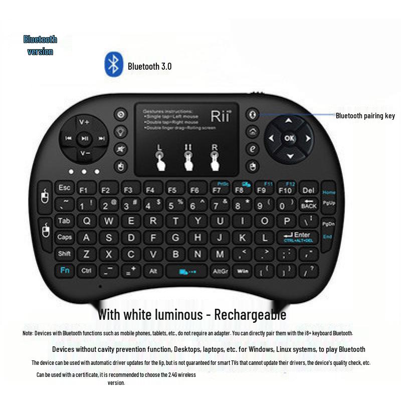 Compact Wireless Backlit Keyboard and Air Mouse - Orange Banana Pie Compatible