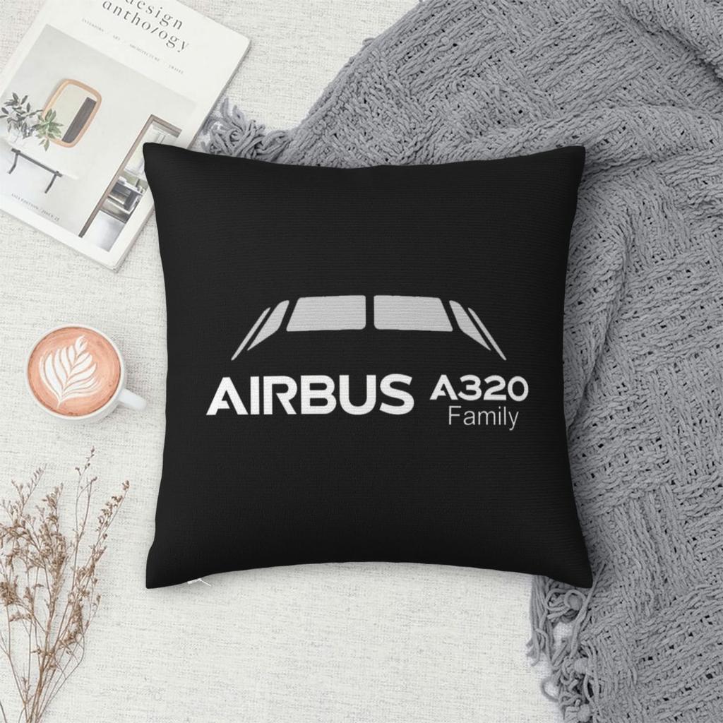A320 Family Square Pillowcase Cushion Cover Pillow Case Throw Pillow Cover for Home Sofa Living Room